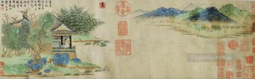 中国の伝統芸術 Painting - 銭玄 王羲之 ガチョウを見守る アンティーク 中国